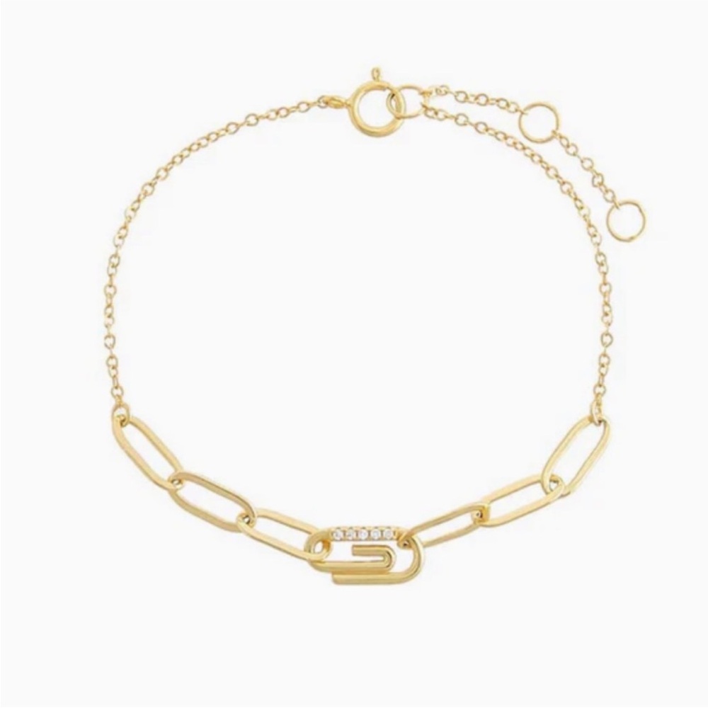 Adina Eden Gold Paperclip Chain Bracelet